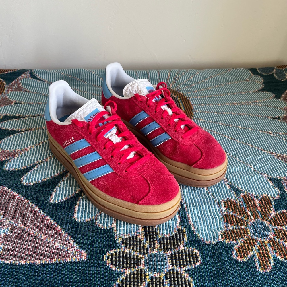 adidas Originals Women's Gazelle Bold Shoes in Red/Blue size 6
